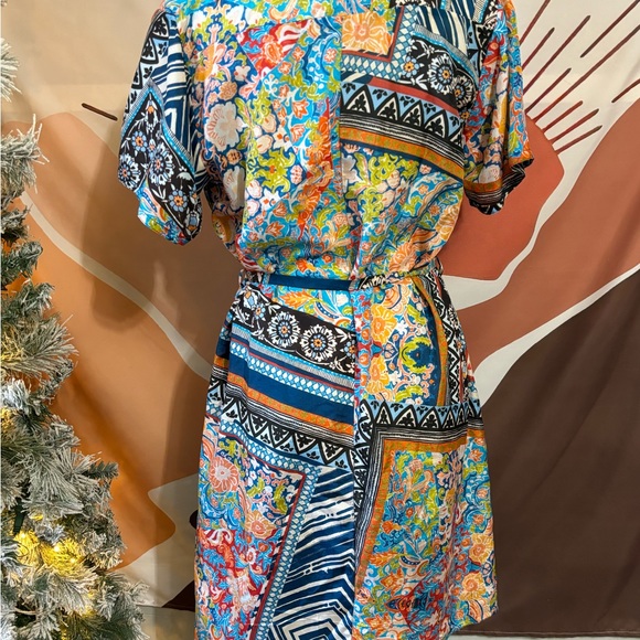 Johnny Was Silk Women’s Belted Dress XS Tunic Shift Boho Floral - Picture 6 of 10